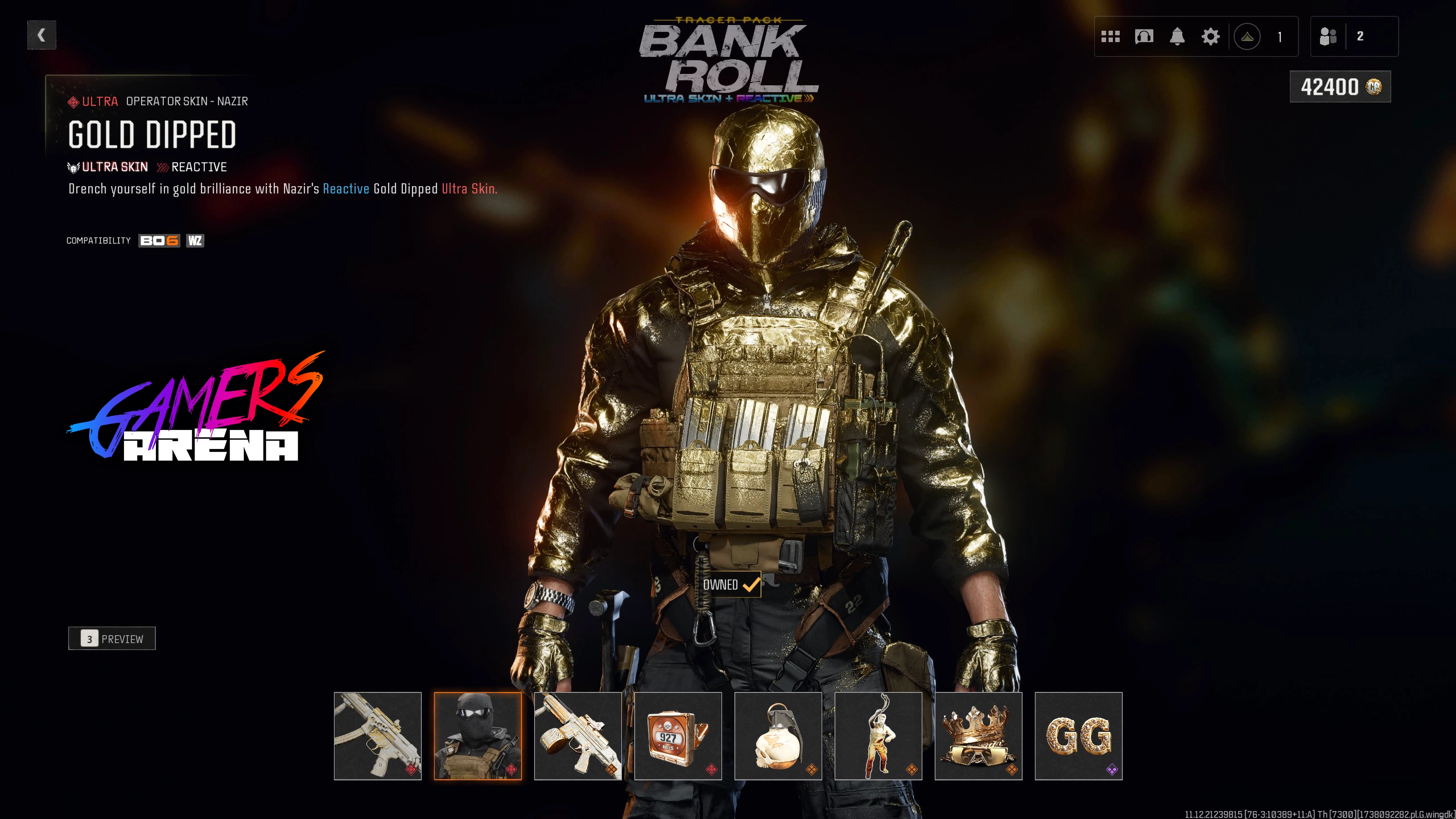 BO6 - Tracer Pack BANK ROLL Nazir Operator Skin Hard Unlocked PS XBOX PC - Ultra Rare