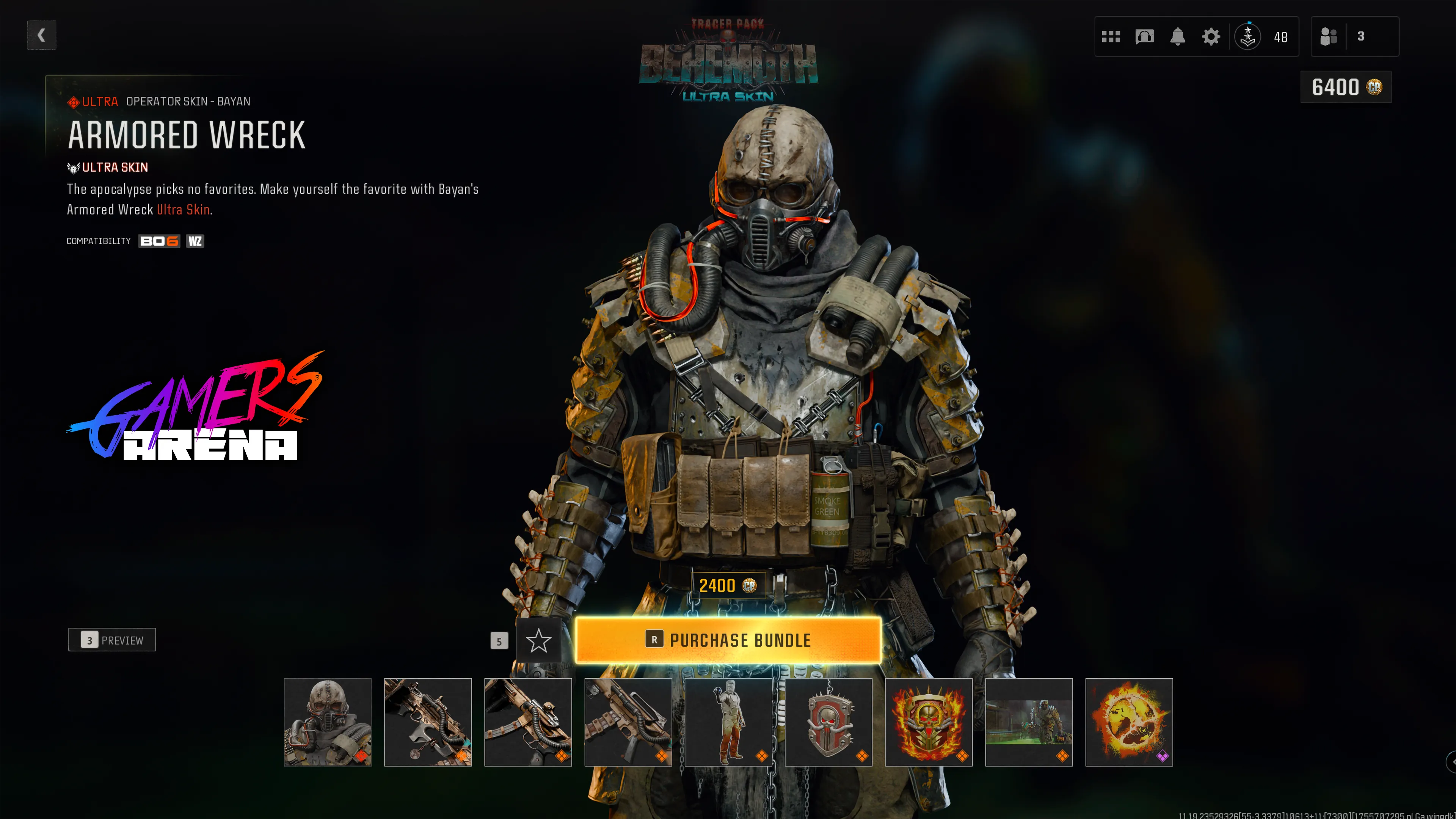 BO6 - Tracer Pack BEHEMOTH Bayan Operator Skin Hard Unlocked PS XBOX PC - Ultra Rare