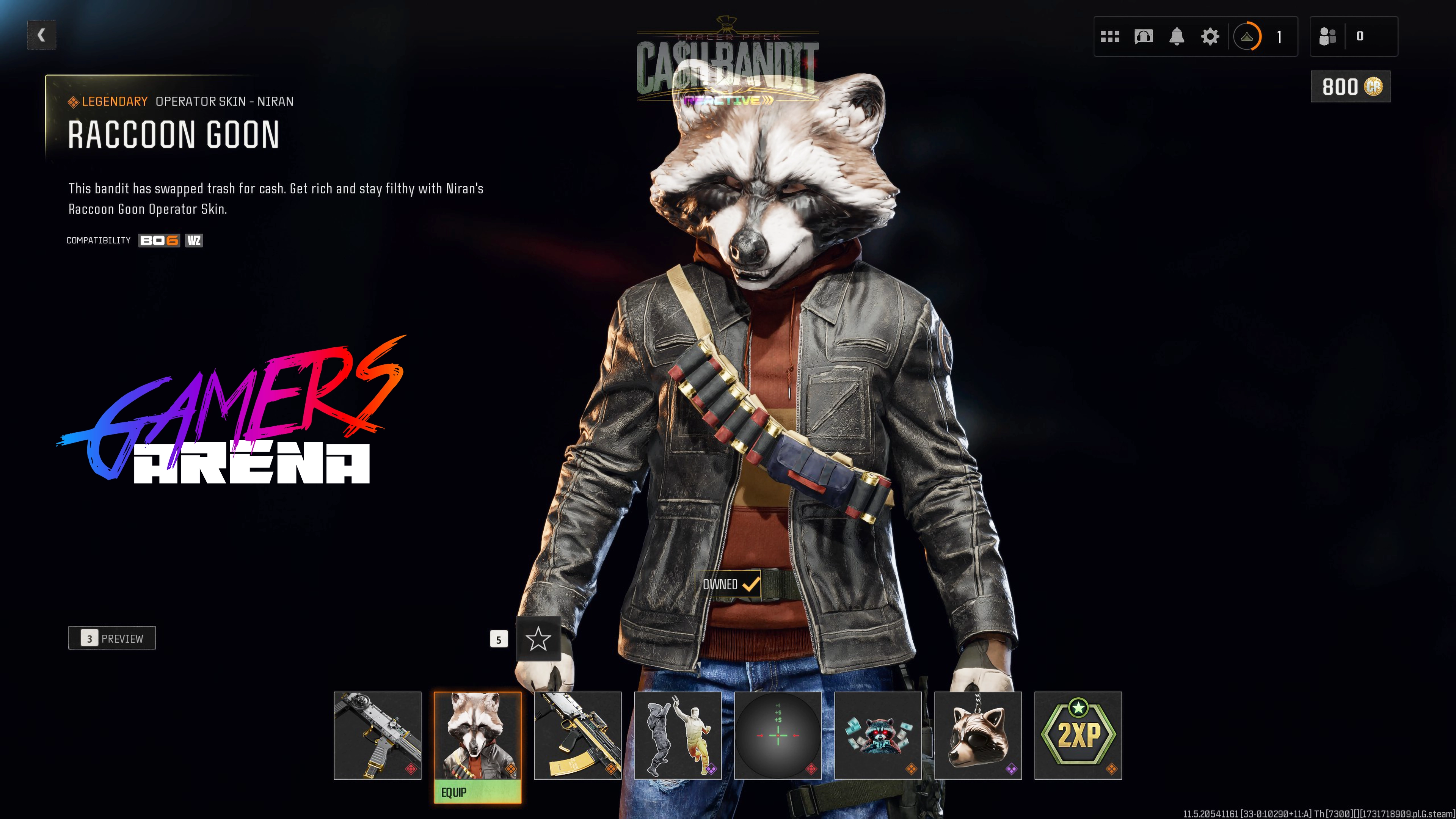 BO6 - Tracer Pack CASH BANDIT Niran Operator Skin Hard Unlocked PS XBOX PC - Ultra Rare