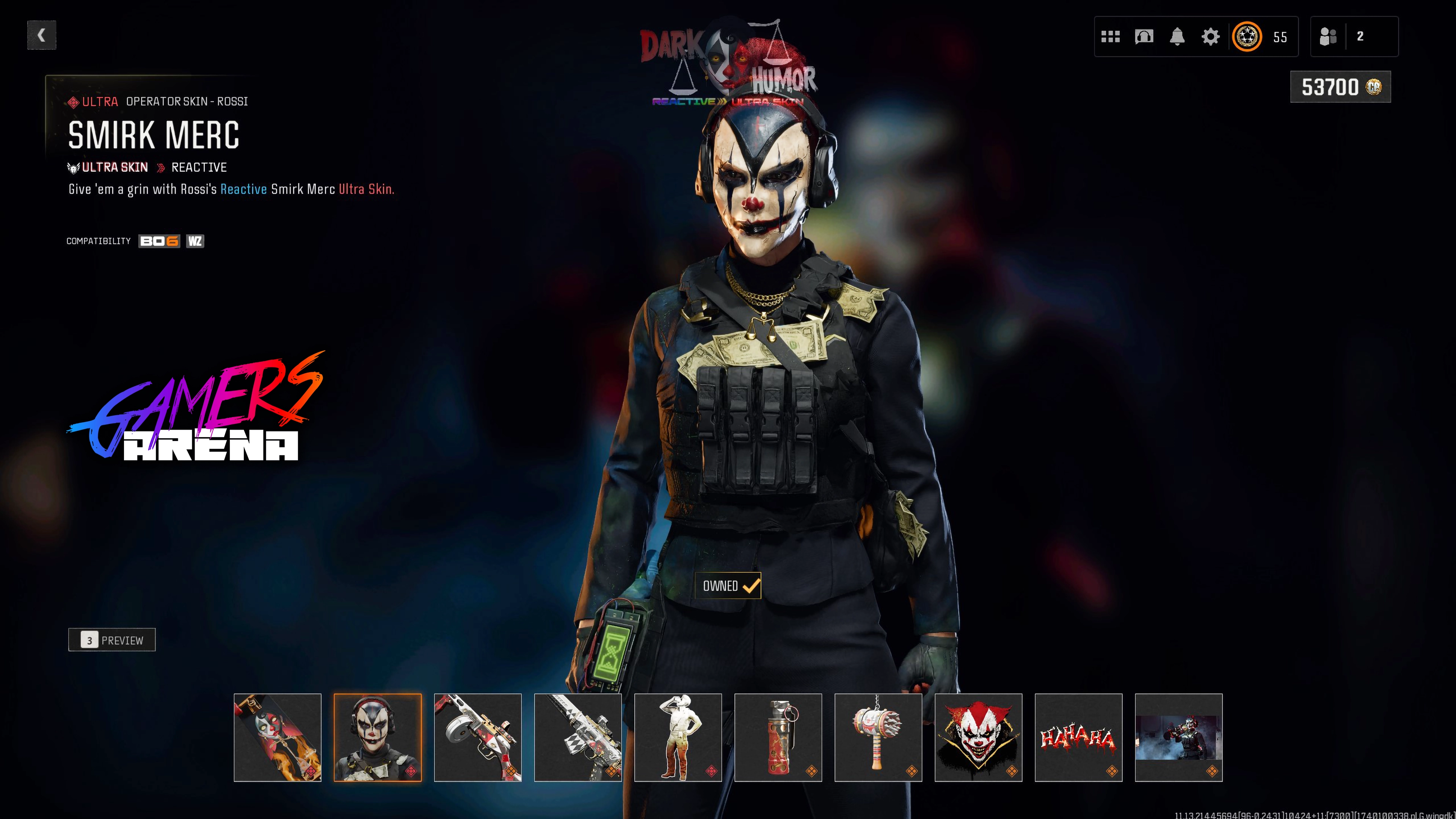 BO6 - Ultra Skin DARK HUMOR Rossi Operator Skin Hard Unlocked PS XBOX PC - Ultra Rare