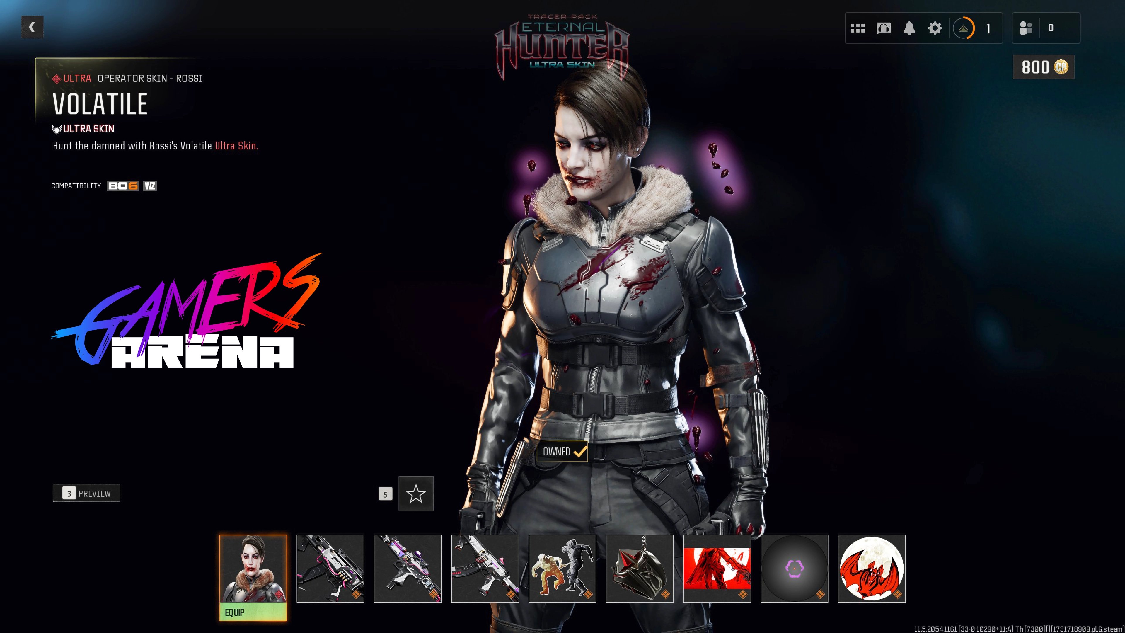 BO6 - Tracer Pack ETERNAL HUNTER Rossi Operator Skin Hard Unlocked PS XBOX PC - Ultra Rare
