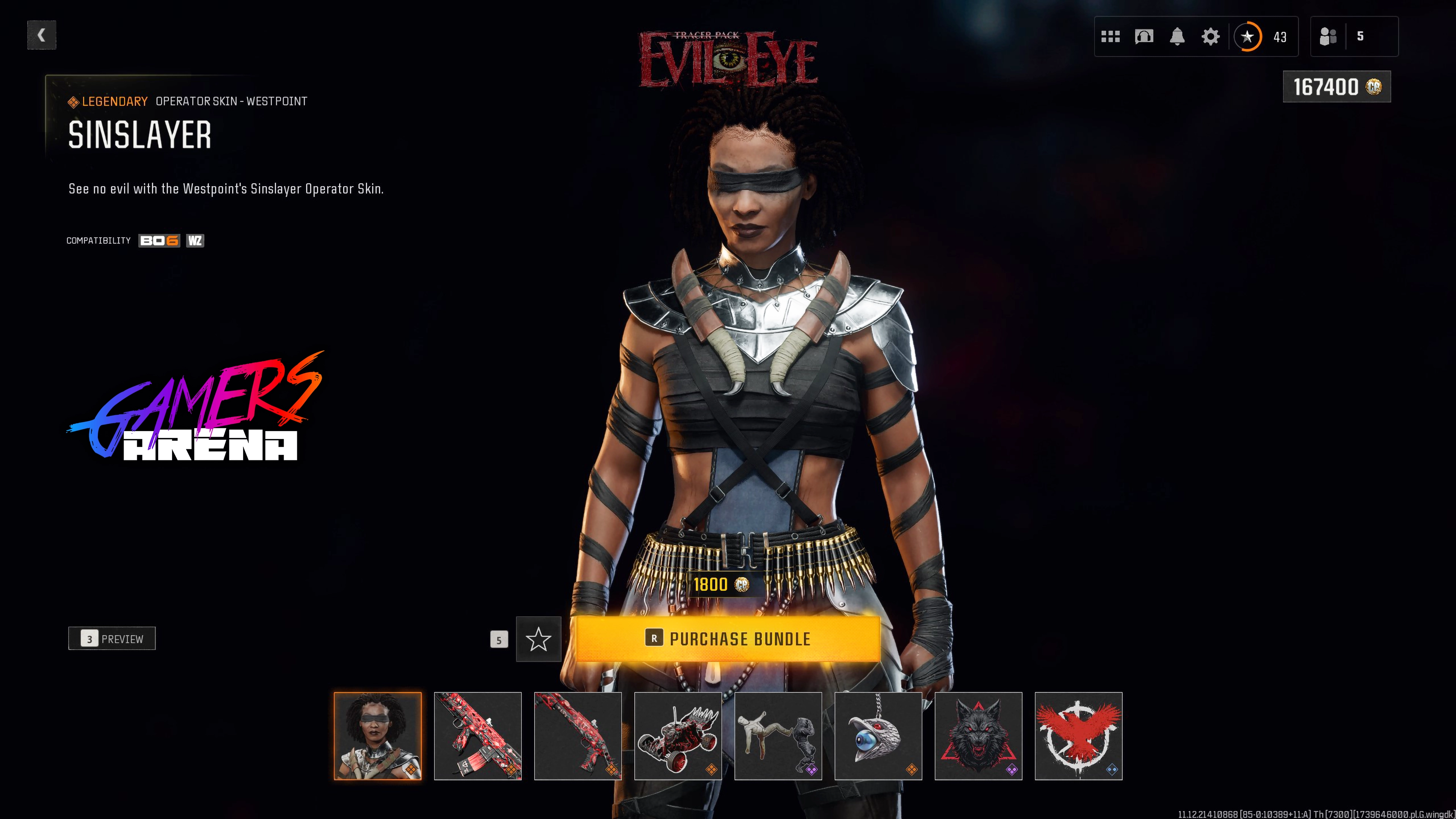 BO6 - Tracer Pack EVIL EYE Westpoint Operator Skin Hard Unlocked PS XBOX PC - Ultra Rare