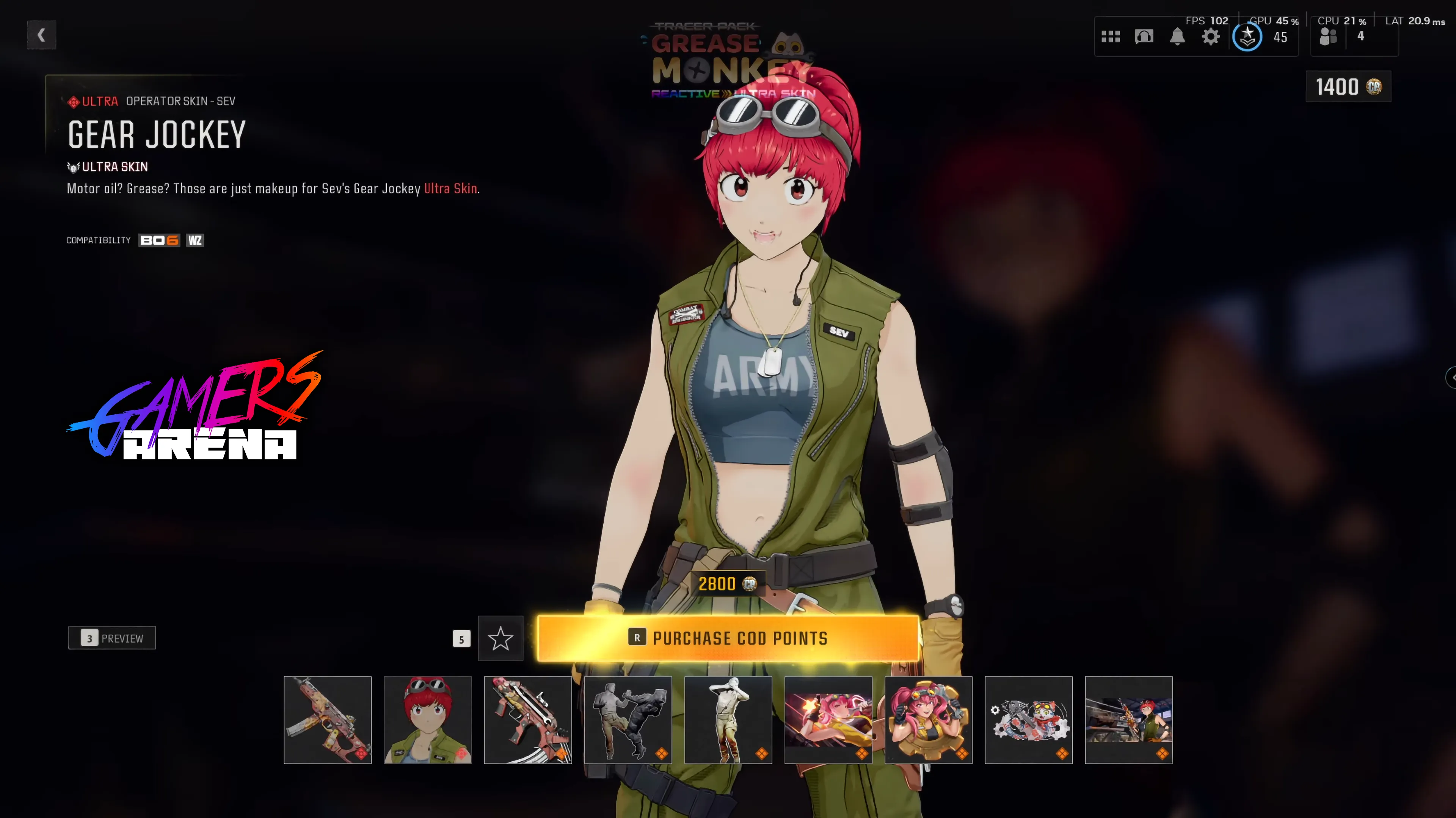 BO6 - Tracer Pack GREASE MONKEY Sev Operator Skin Hard Unlocked PS XBOX PC - Ultra Rare