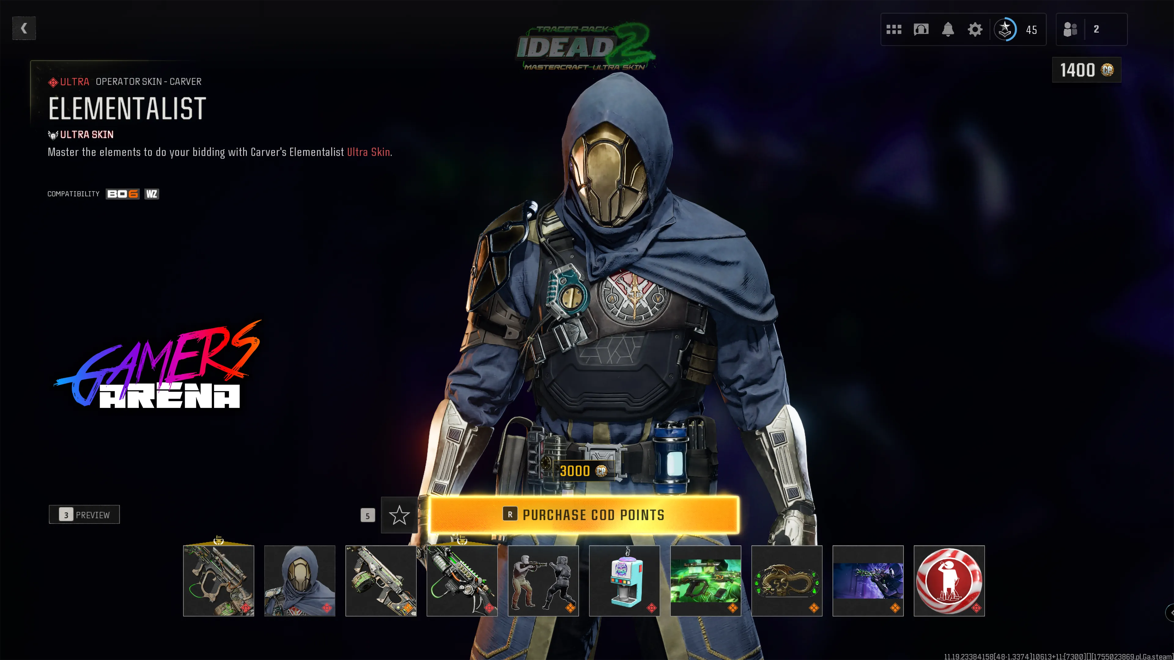 BO6 - Tracer Pack IDEAD 2 Carver Operator Skin Hard Unlocked PS XBOX PC - Ultra Rare