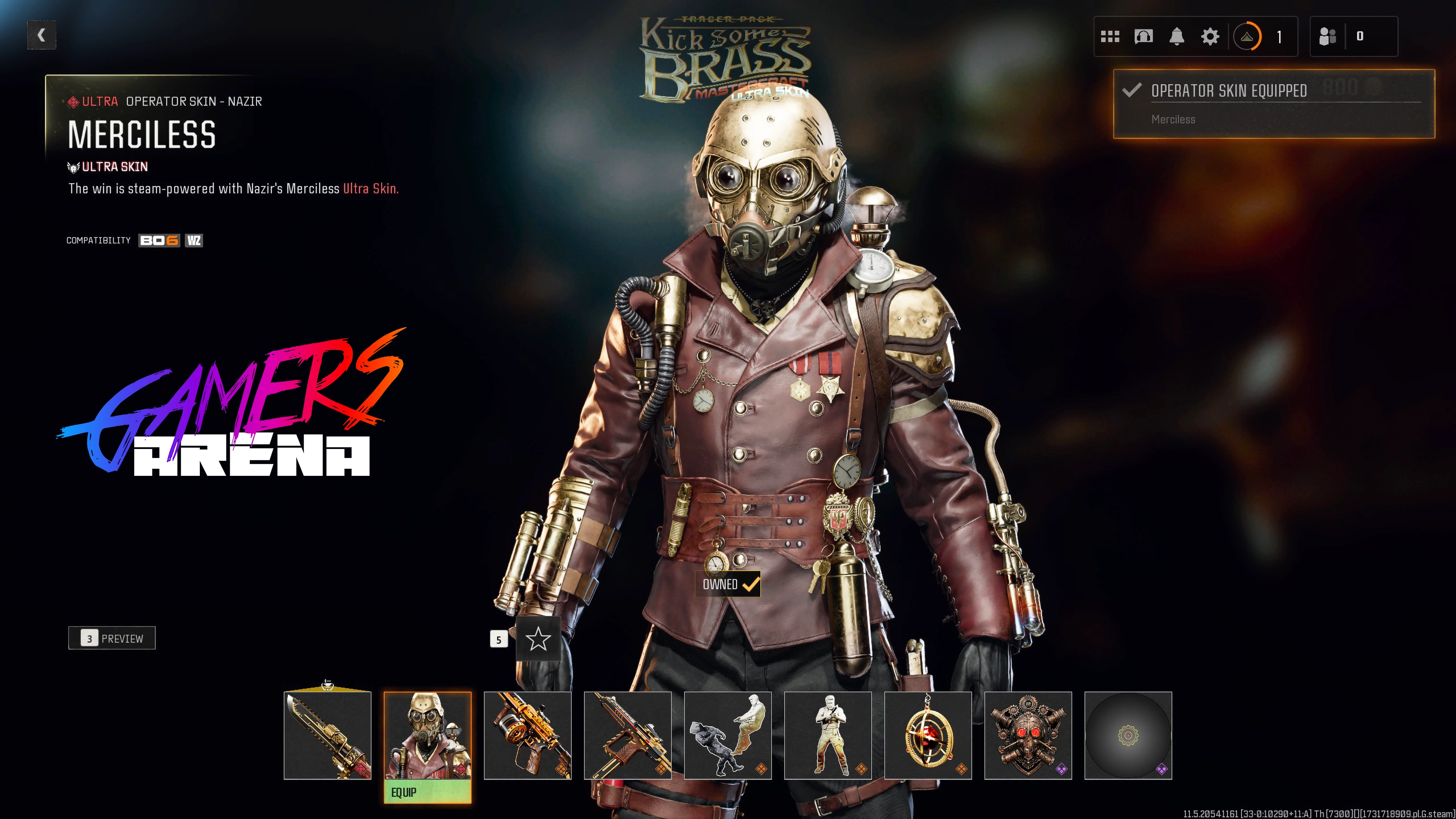BO6 - Tracer Pack KICK SOME BRASS Nazir Operator Skin Hard Unlocked PS XBOX PC - Ultra Rare