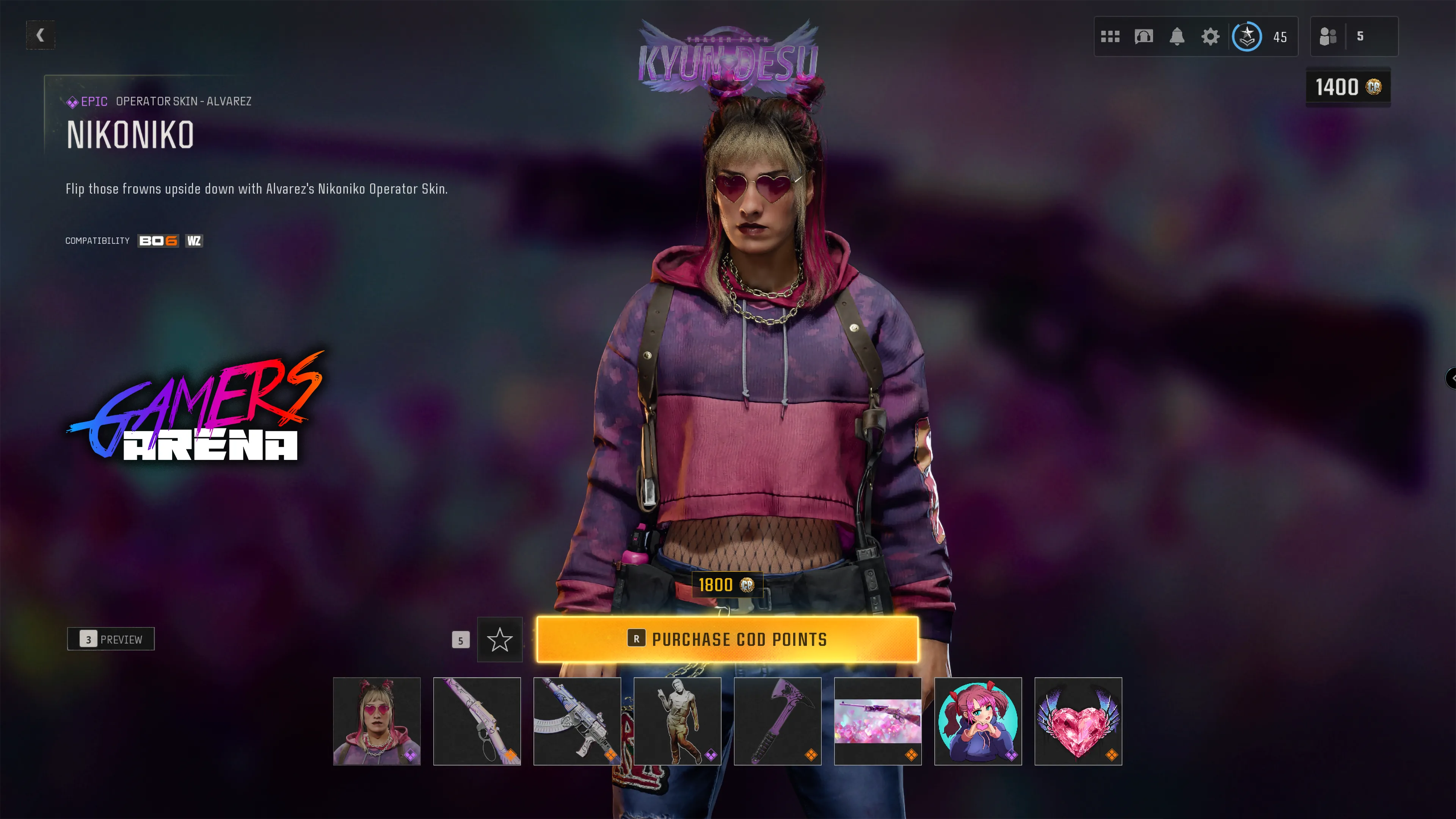 BO6 - Tracer Pack KYUN DESU Alvarez Operator Skin Hard Unlocked PS XBOX PC - Ultra Rare
