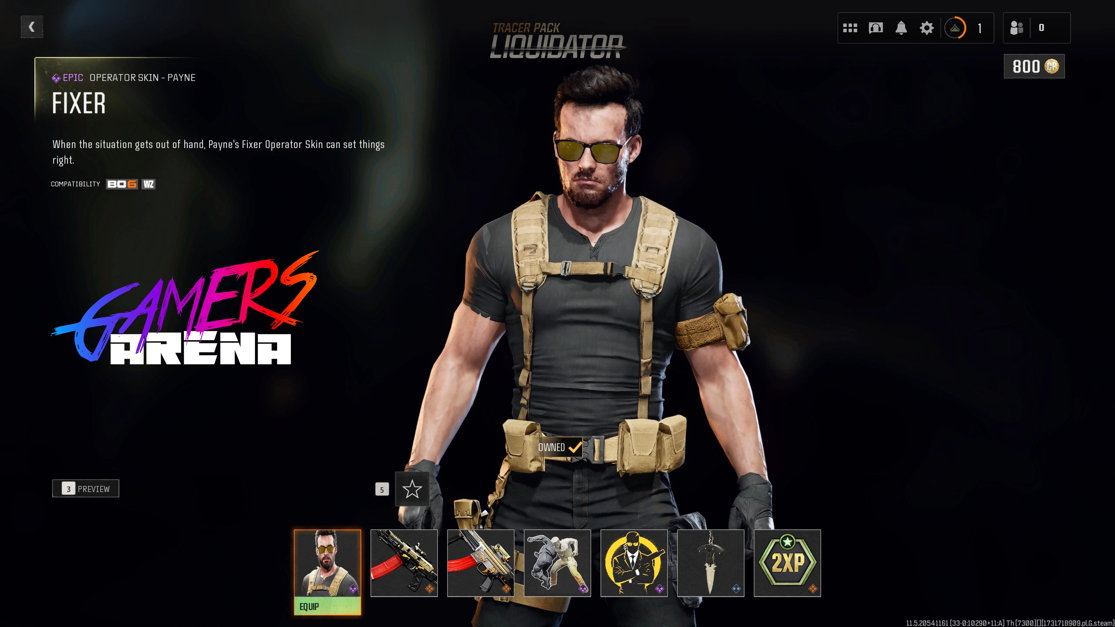BO6 - Tracer Pack LIQUIDATOR Payne Operator Skin Hard Unlocked PS XBOX PC - Ultra Rare