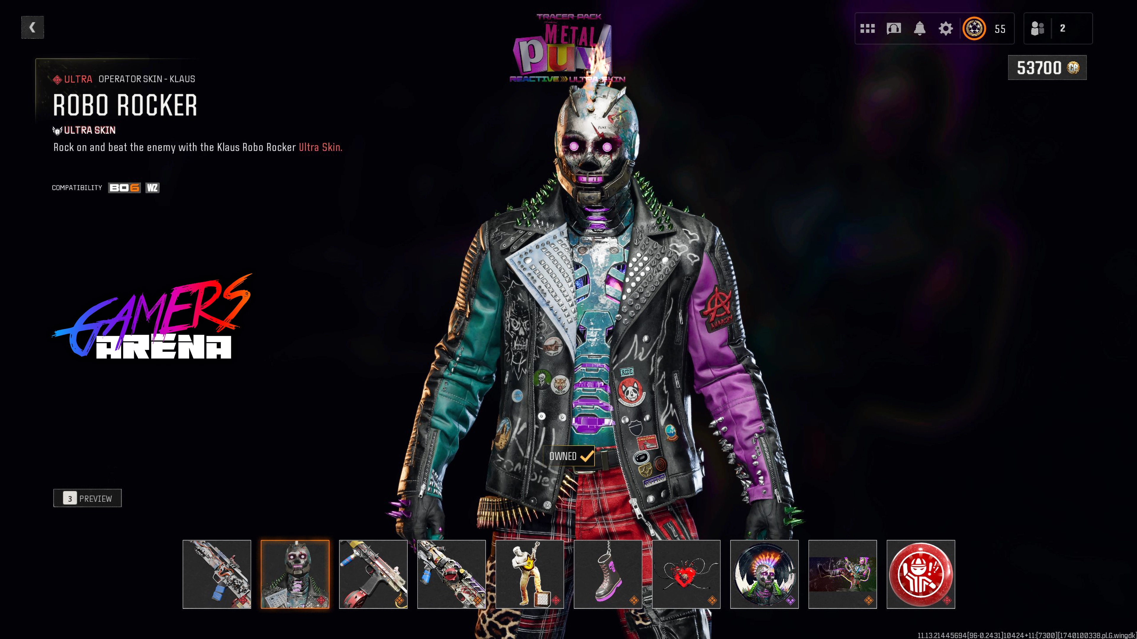 BO6 - Tracer Pack METAL PUNK Klaus Operator Skin Hard Unlocked PS XBOX PC - Ultra Rare