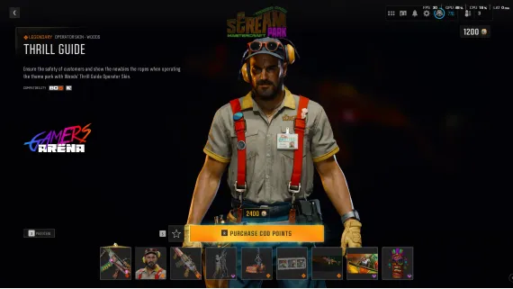 BO6 - Tracer Pack SCREAM PARK Woods Operator Skin Hard Unlocked PS XBOX PC - Ultra Rare