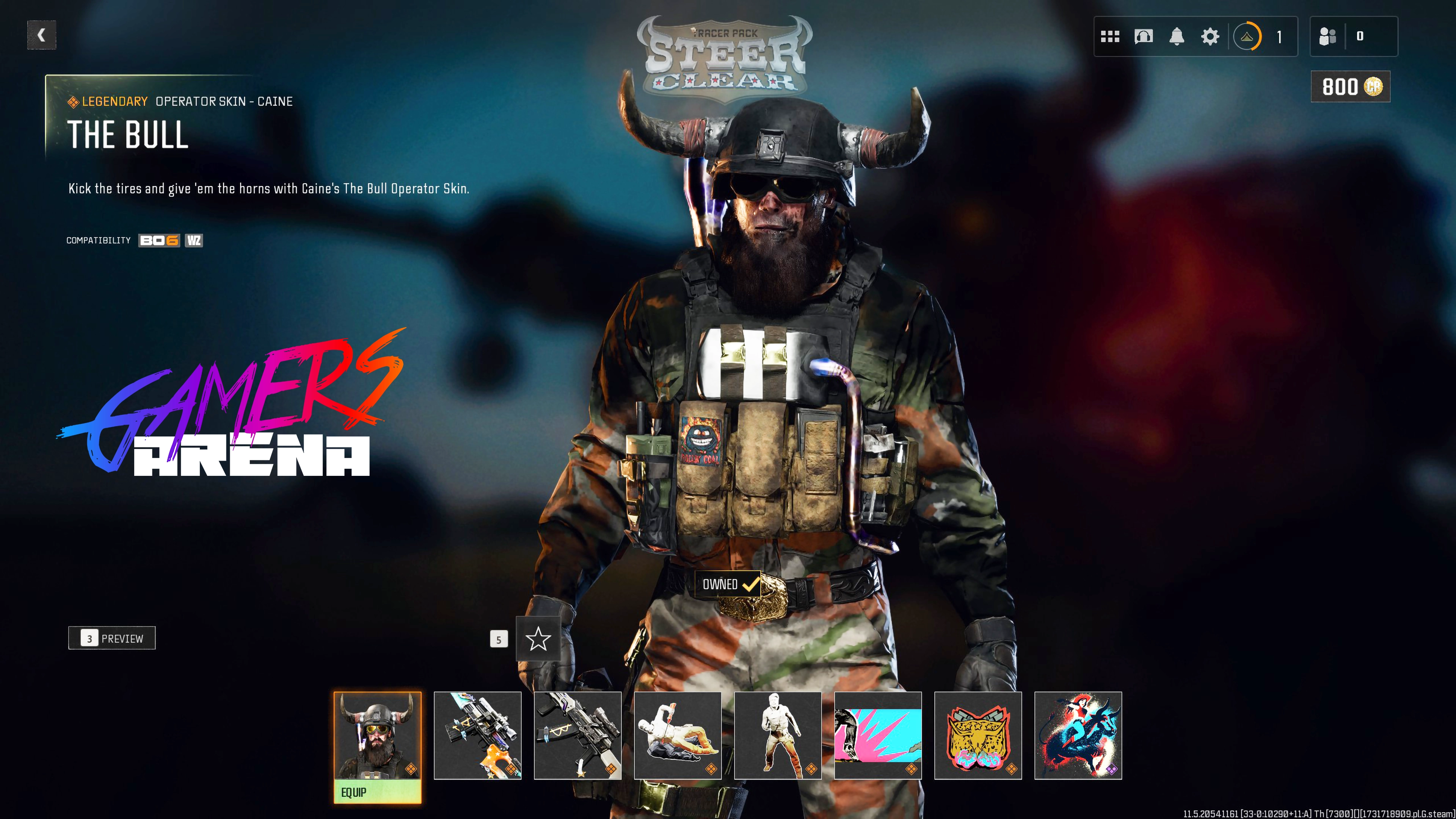 BO6 - Tracer Pack STEER CLEAR Caine Operator Skin Hard Unlocked PS XBOX PC - Ultra Rare