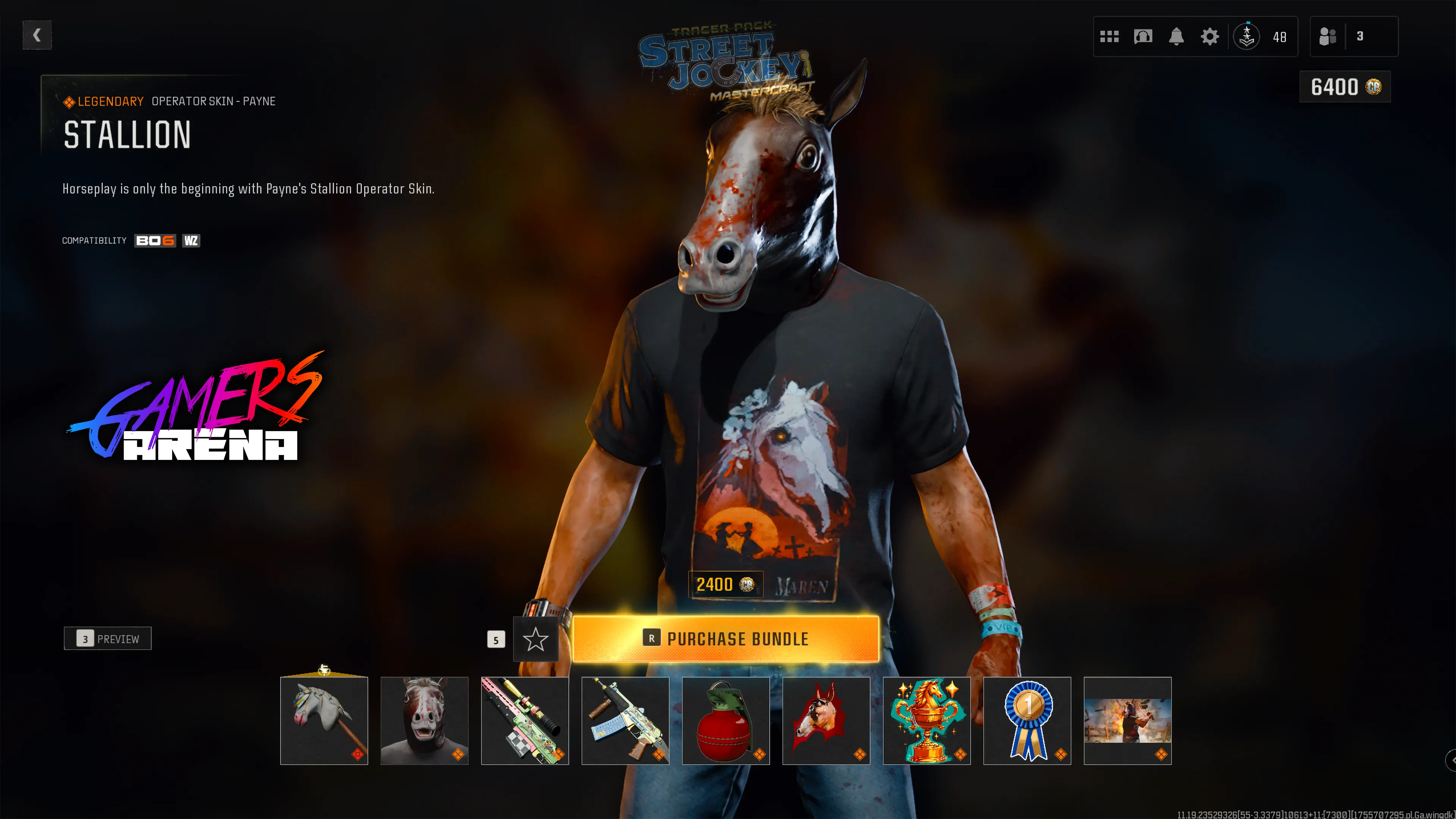 BO6 - Tracer Pack STREET JOCKEY Payne Operator Skin Hard Unlocked PS XBOX PC - Ultra Rare
