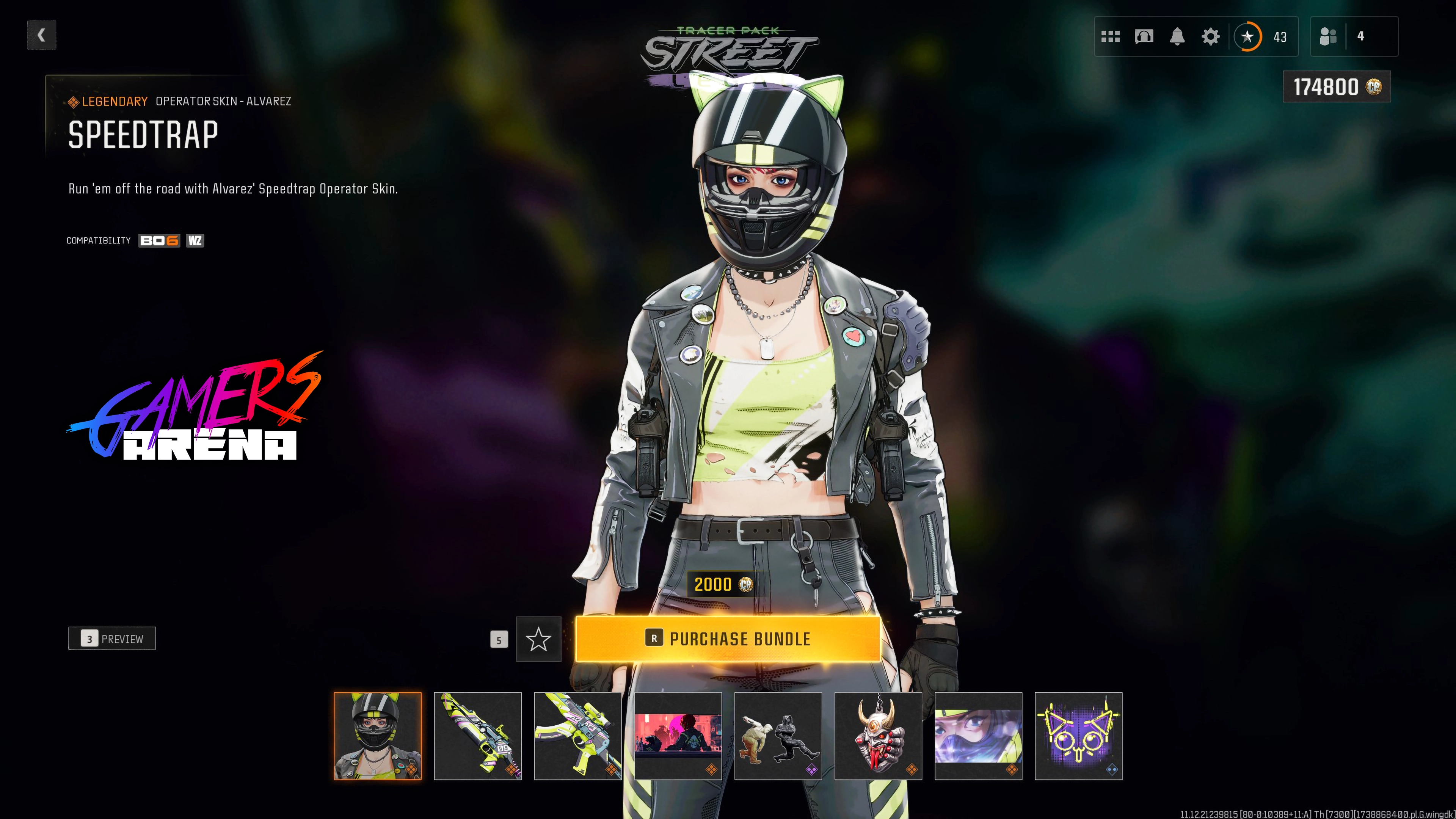 BO6 - Tracer Pack STREET LEGAL Alvarez Operator Skin Hard Unlocked PS XBOX PC - Ultra Rare