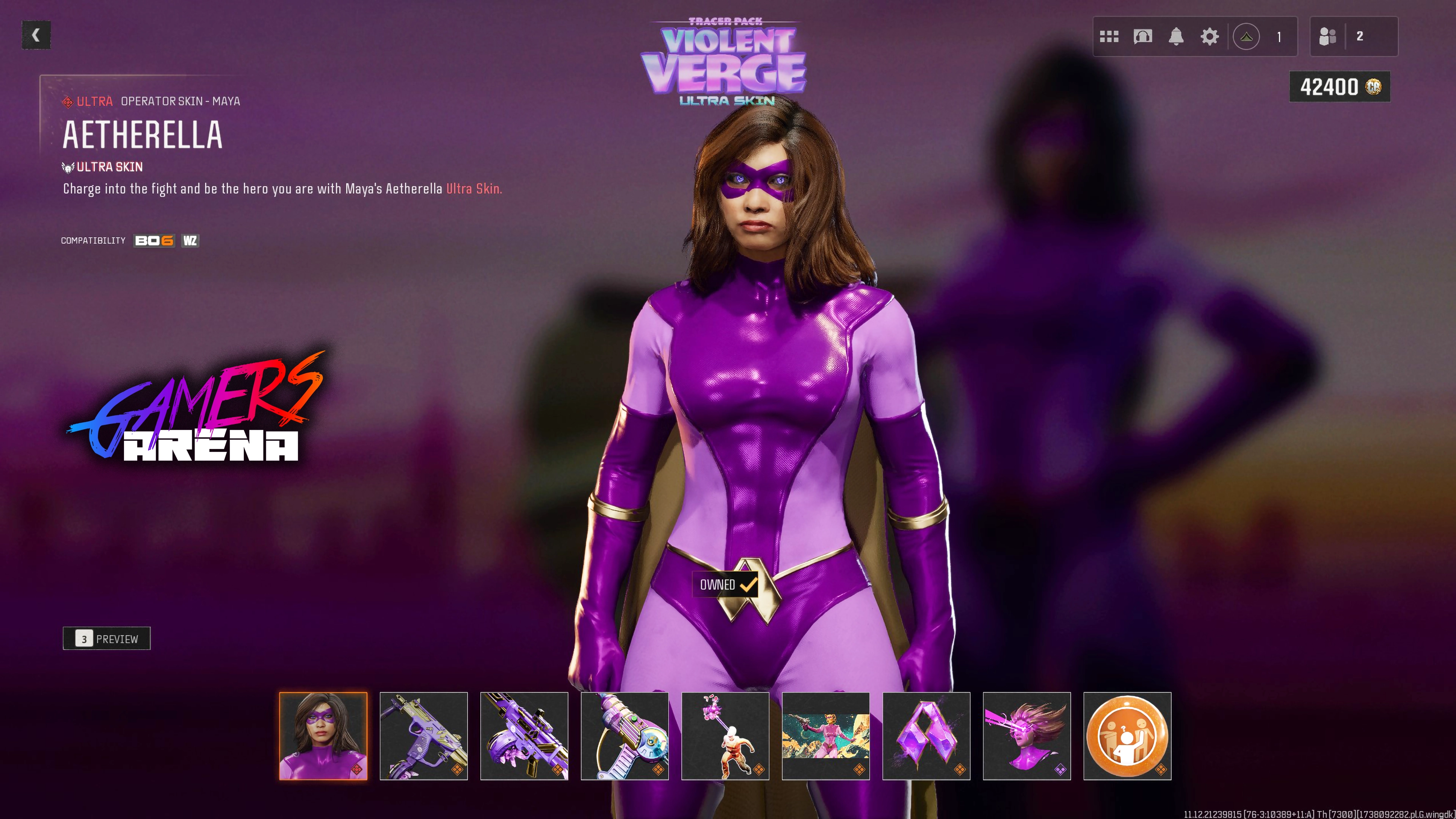 BO6 - Tracer Pack VIOLENT VERGE Maya Operator Skin Hard Unlocked PS XBOX PC - Ultra Rare