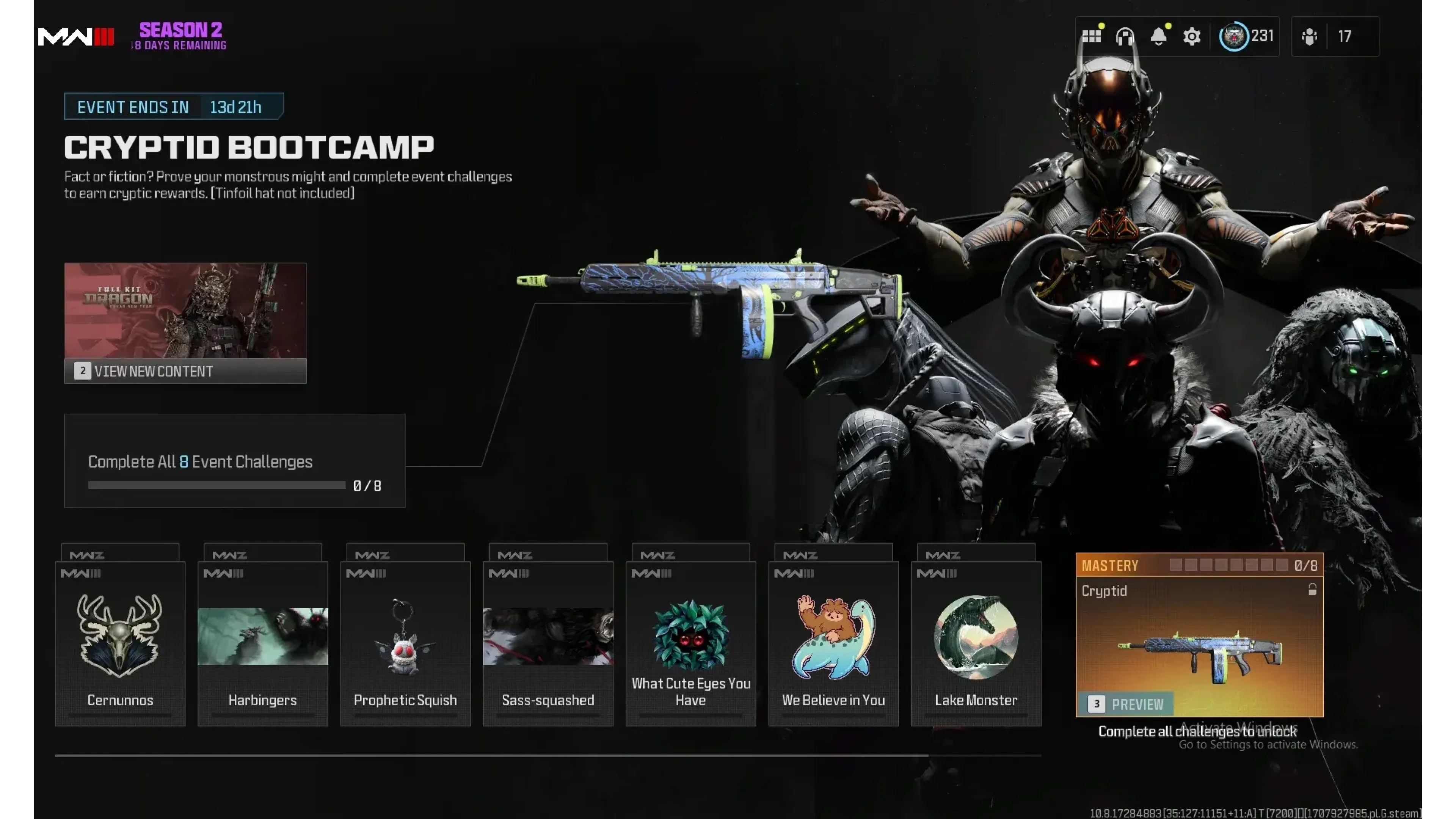 WZ3 | Complete the Cryptid Bootcamp Event in Modern Warfare 3