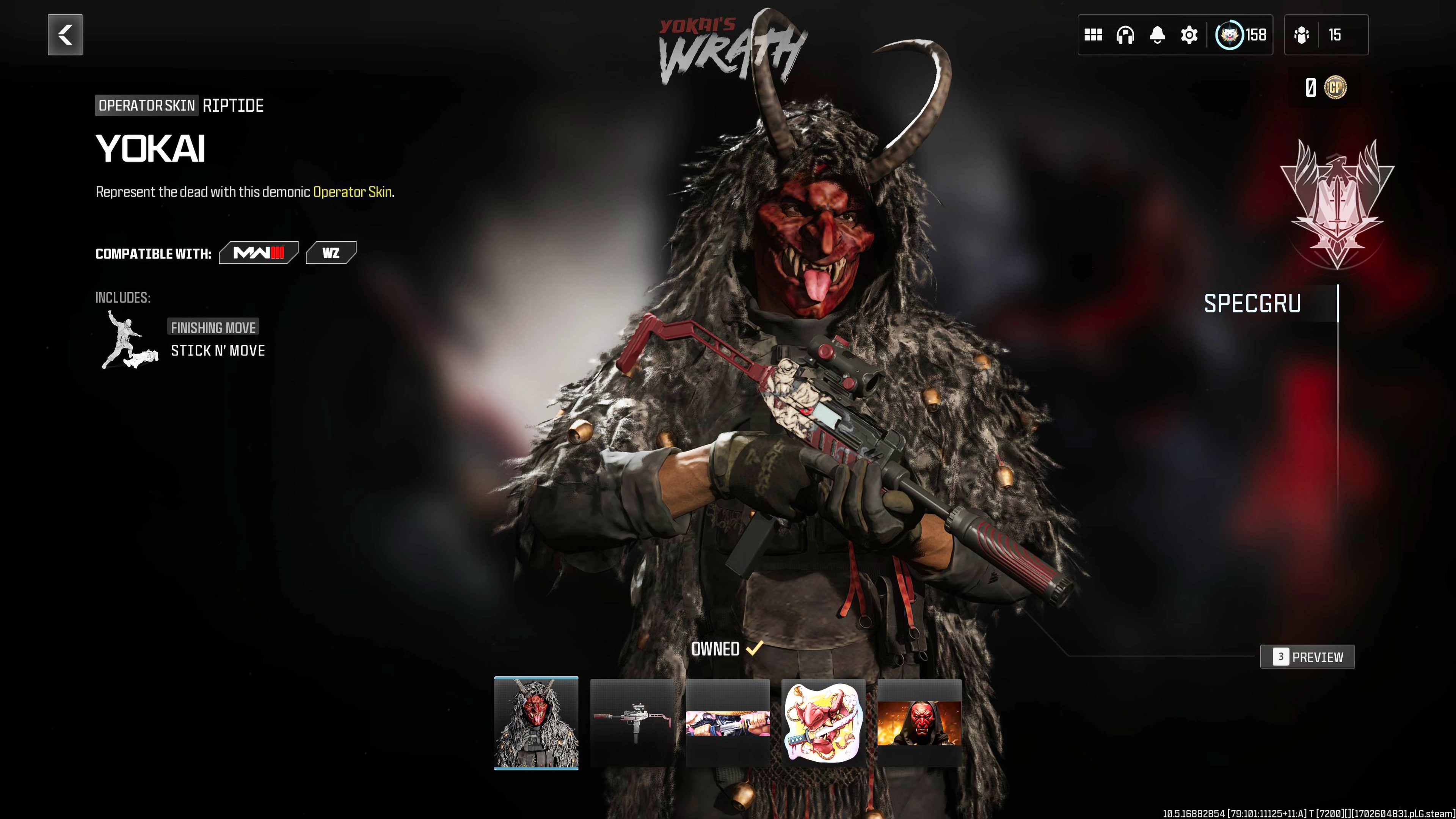YOKAI'S WRATH Riptide Operator Skin HARD UNLOCKED PS XBOX PC - Ultra Rare